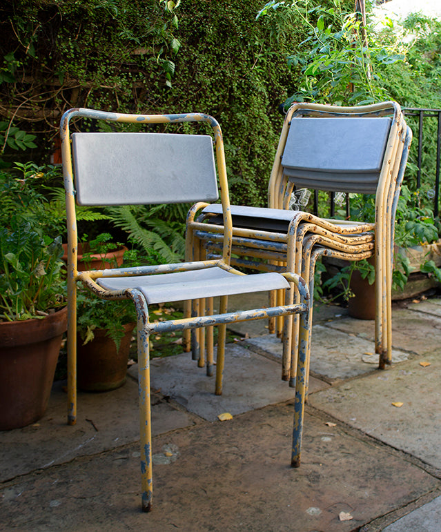 Set of 5 Industrial Stacking Chairs