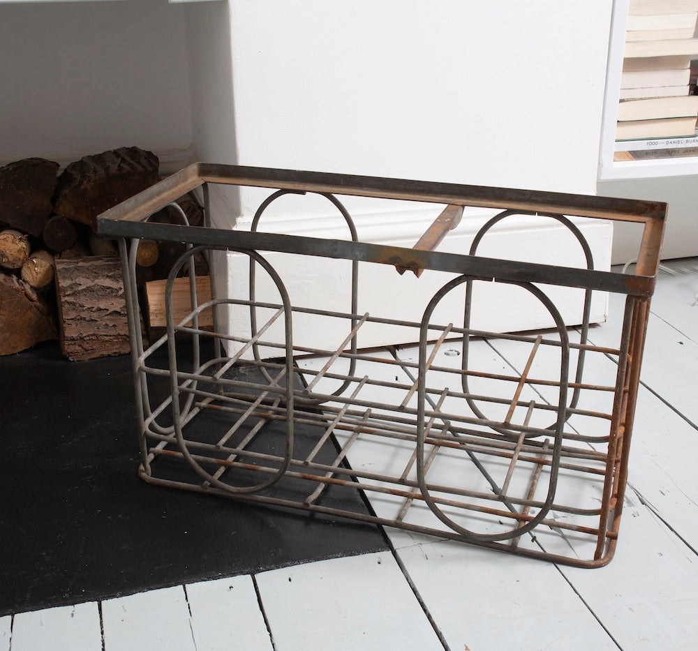 Vintage Metal Milk Crate