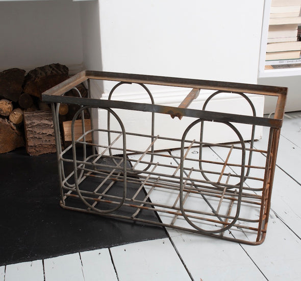 Vintage Metal Milk Crate