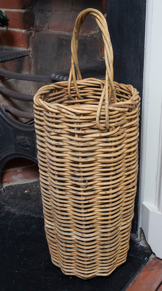 Tall Wicker Basket with Handle